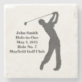 カスタマイズ可能な記念穴1のゴルフ ストーンコースター (正面)