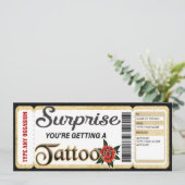 カスタマイズ可能な証明書タトゥーギフトチケット 招待状 (スタンド正面)