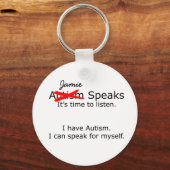 カスタマイズ可能な話自閉症キーチェーン キーホルダー (正面)
