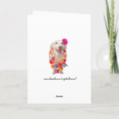 カスタマイズ可能な誕生日カードのハワイアン カード (裏面)