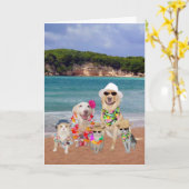 カスタマイズ可能な誕生日カードのハワイアン カード (黄色い花)