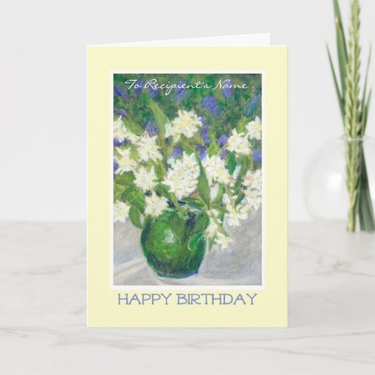 カスタマイズ可能な誕生日カード – モックオレンジ カード (正面)