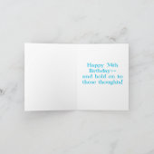 カスタマイズ可能な誕生日カード/ユーモア/マン歩くビーチ カード (内部)