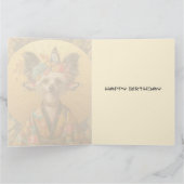 カスタマイズ可能な誕生日カー中国のド – Crested Dog カード (内部)