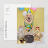 カスタマイズ可能な誕生日グリーティングまたは招待状 インビテーションポストカード (正面/裏面)