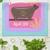 カスタマイズ可能な誕生日タウロス〔占星術の〕十二宮図ティータオル キッチンタオル (折り畳み)