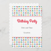 カスタマイズ可能な誕生日パーティー招待フラットカード (正面/裏面)