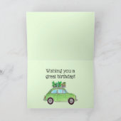 カスタマイズ可能な誕生日レトロFiat 500 カード (内部)