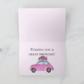カスタマイズ可能な誕生日レトロFiat 500 カード (内部)
