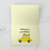 カスタマイズ可能な誕生日レトロFiat 500 カード (内部)