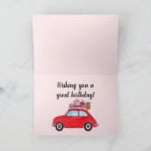 カスタマイズ可能な誕生日レトロFiat 500 カード (内部)