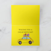 カスタマイズ可能な誕生日レトロFiat 500 カード (内部)