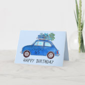 カスタマイズ可能な誕生日レトロFiat 500 カード (正面)
