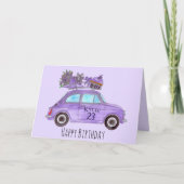 カスタマイズ可能な誕生日レトロFiat 500 カード (正面)