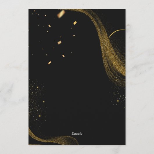 カスタマイズ可能な誕生日招待状 エレガントな誕生日カード 招待状 (裏面)