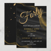 カスタマイズ可能な誕生日招待状 エレガントな誕生日カード 招待状 (正面/裏面)