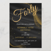 カスタマイズ可能な誕生日招待状 エレガントな誕生日カード 招待状 (正面)