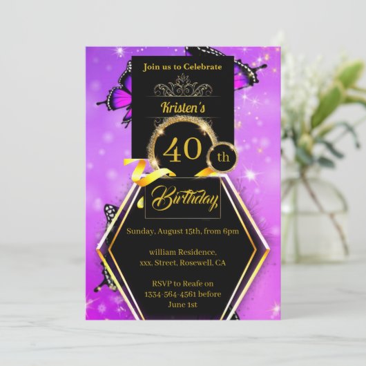 カスタマイズ可能な誕生日招待状 招待状 (スタンド正面)