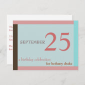 カスタマイズ可能な誕生日招待状I インビテーションポストカード (正面/裏面)