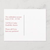 カスタマイズ可能な誕生日招待状I インビテーションポストカード (裏面)