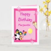 カスタマイズ可能な誕生日 カード (黄色い花)