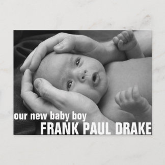 カスタマイズ可能な誕生発表2 案内ポストカード