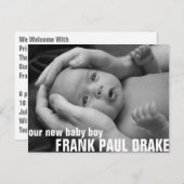 カスタマイズ可能な誕生発表2 案内ポストカード (正面/裏面)