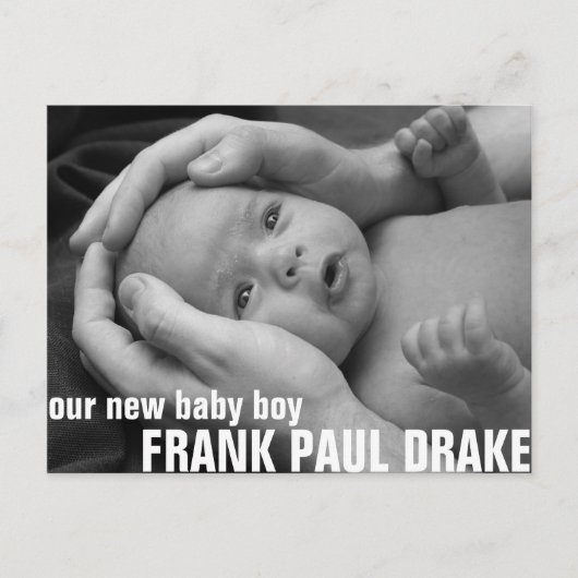 カスタマイズ可能な誕生発表2 案内ポストカード (正面)