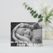 カスタマイズ可能な誕生発表2 案内ポストカード (スタンド正面)