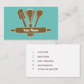 カスタマイズ可能な調理師パンティール(緑がかった色)v1 名刺 (正面/裏面)