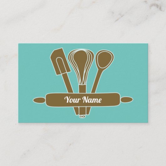 カスタマイズ可能な調理師パンティール(緑がかった色)v1 名刺 (正面)