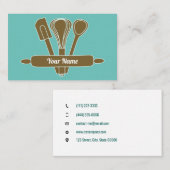 カスタマイズ可能な調理師パンティール（緑がかった色）v2 名刺 (正面/裏面)