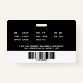 カスタマイズ可能な警察官の法執行ID バッジ (裏面)