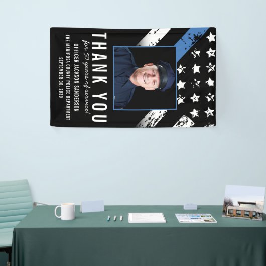 カスタマイズ可能な警察退職パーティー写真 横断幕 (トレードショー)