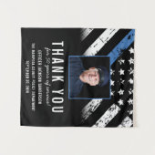 カスタマイズ可能な警察退職写真パーティー歓迎 タペストリー (正面(横))