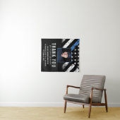 カスタマイズ可能な警察退職写真パーティー歓迎 タペストリー (インサイチュ(横))