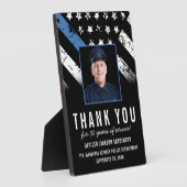 カスタマイズ可能な警察退職写真パーティー歓迎 フォトプラーク (側面)