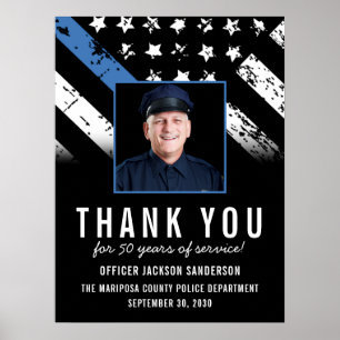 カスタマイズ可能な警察退職写真パーティー歓迎 ポスター