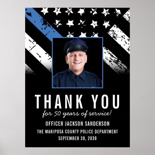 カスタマイズ可能な警察退職写真パーティー歓迎 ポスター (正面)