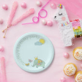 カスタマイズ可能な象と蝶の誕生日 ペーパープレート (パーティー)