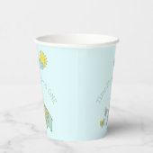 カスタマイズ可能な象と蝶の誕生日 紙コップ (右)