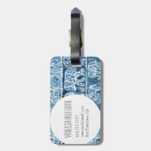 カスタマイズ可能な象のサファリのBohoの種族のインディゴ ラゲッジタグ (裏面縦)