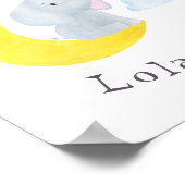 カスタマイズ可能な象ムーンスターズ子供部屋ウォールアート ポスター (角)