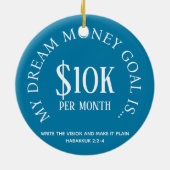 カスタマイズ可能な財務ゴール セラミックオーナメント (裏面)