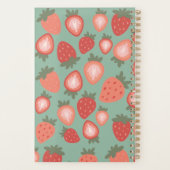 カスタマイズ可能な赤いちごシームレスなパターン プランナー手帳 (裏面)