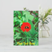 カスタマイズ可能な赤いチューリップ カード (スタンド正面)