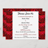 カスタマイズ可能な赤いバラの結婚式招待状- 招待状 (正面/裏面)