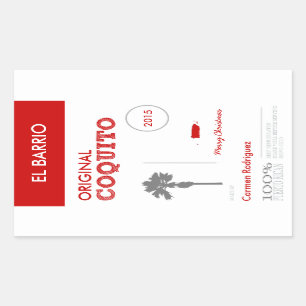 カスタマイズ可能な赤いプエルトリコのCoquito 長方形シール