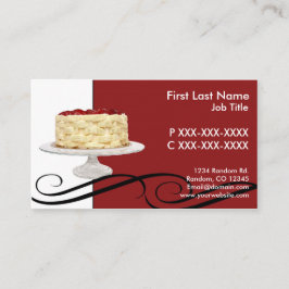 カスタマイズ可能な赤いホワイトケーキの名刺 名刺