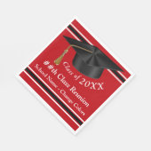 カスタマイズ可能な赤いホワイトブラッククラス懇親会ナプキンス スタンダードランチョンナプキン (角)